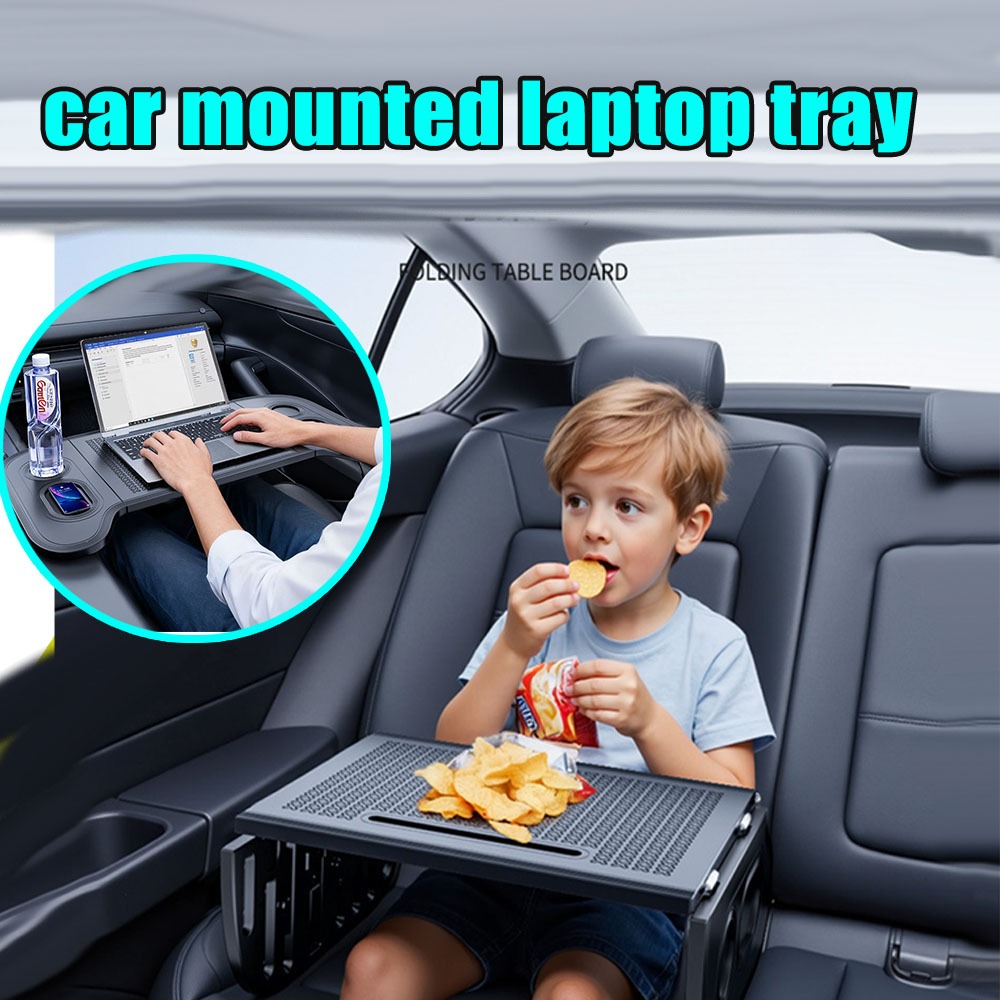 Travel Accessories For Road Trip - Car Laptop Tray Foldable Steering Wheel