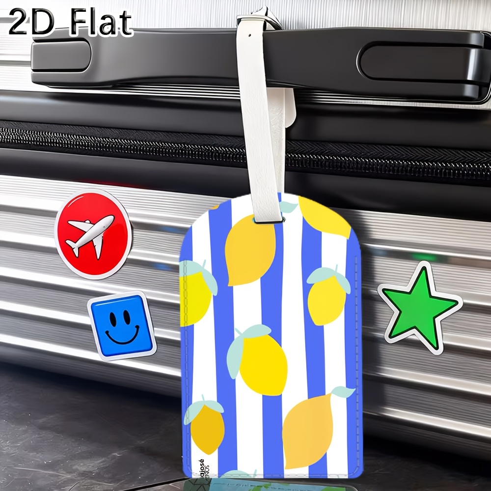 Luggage Tag with Lemon Striped - đánh giá và giá Luggage Tag Leather