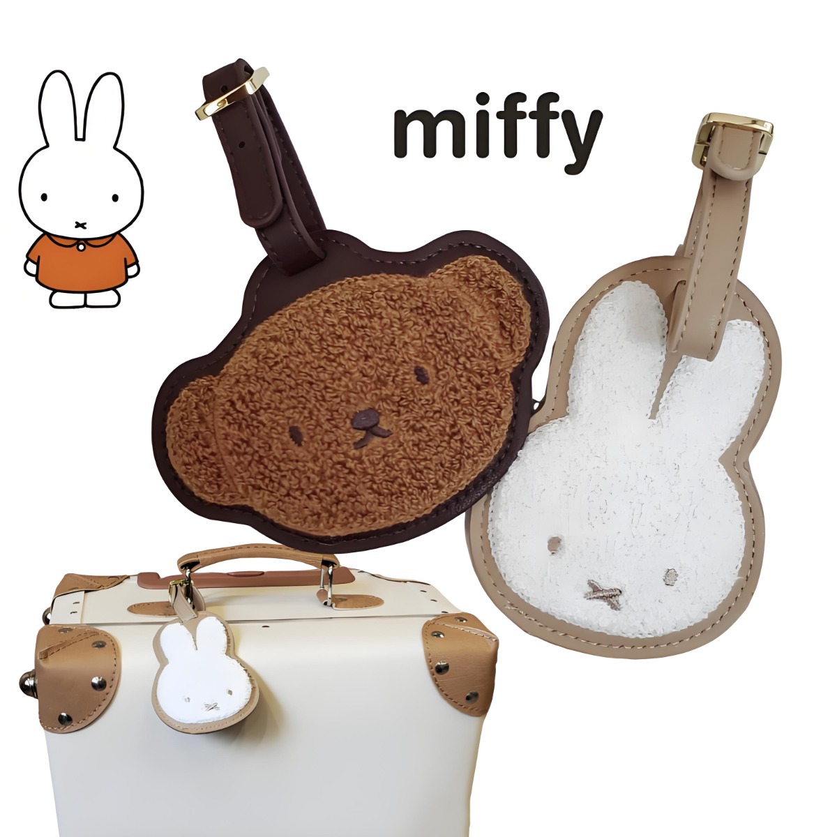 Kawaii Anime Miffy Rabbit Bori - đánh giá và giá Luggage Tag Leather
