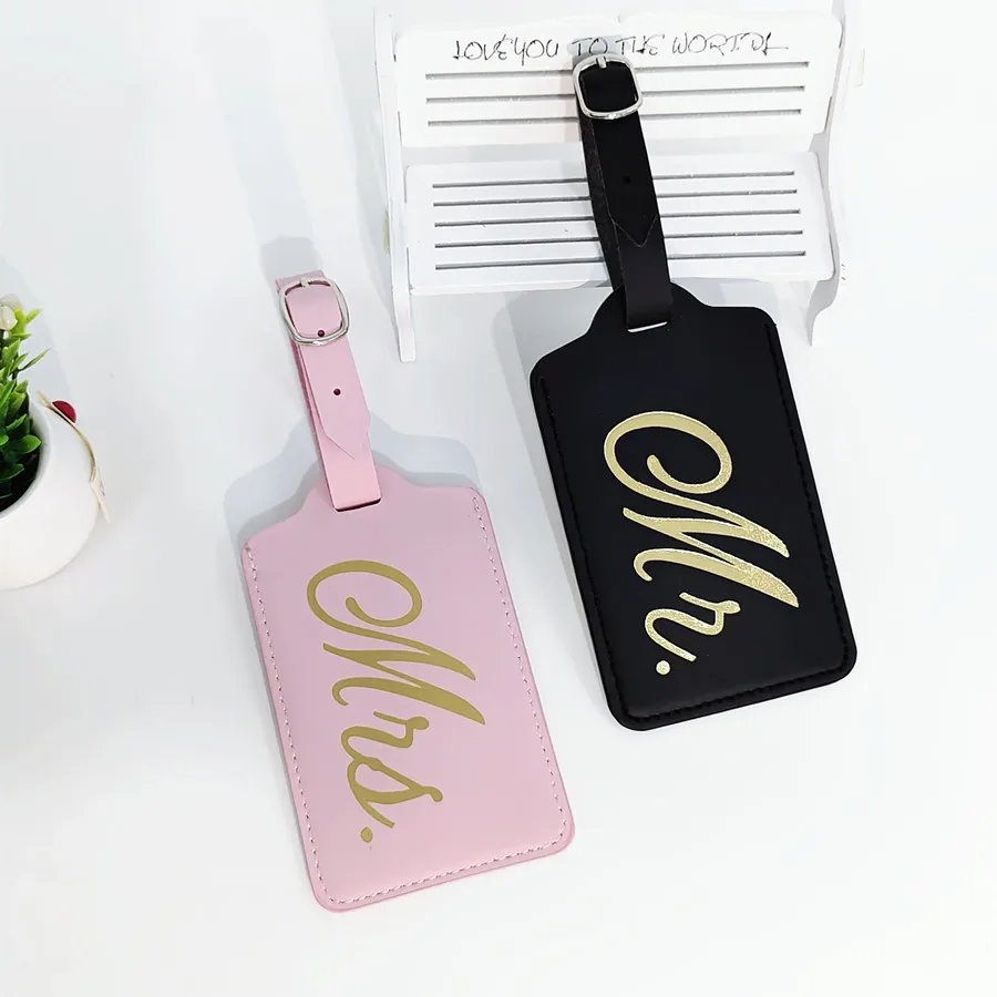 2PCS/Set Mr Mrs Couples Luggag - đánh giá và giá Luggage Tag Leather