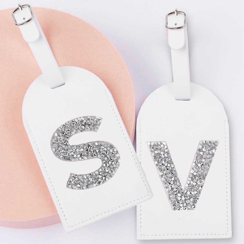 A-Z Rhinestone Monogram Leathe - đánh giá và giá Luggage Tag Leather